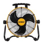 DEWALT DXF1840 Floor Fan, Industrial Fan, 18 Inch High Velocity Fan with 3-Speed Heavy Duty Air Circulator and 180 Adjustable Tilt, Large Electric Metal Rotating Garage Fan, Drum Fan for Work, Yellow