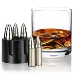 FLOW Barware XL Whisky Stones | 6X Unique Metal Ice Cubes | Silver Stainless Steel Reusable Ice Cubes | Ice Cubes Reusable for Whisky, Scotch, Rum, Gin | Cool Whiskey Stones Gifts for Men