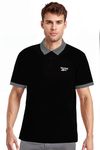 Reebok Men's Black Polo T Shirt |Casuals | Classic Jacquard Collar Polo | Polo/Collar | Regular FIT | Half Sleeve | 100% Cotton