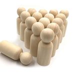 LUUFAN Wooden Peg Doll, 65 mm Unfinished Wooden Female Male Plain Blank Bodies Angel Dolls for DIY Craft Wedding Party (Male-20pcs)