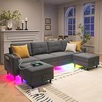 FOMNEY RGB LED Sectional Couches fo