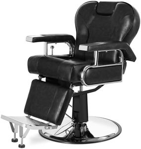Artist hand Barber Chair Heavy Duty Reclining Salon Chairs with Headrest and Footrest, 360 Degree Swivel Tattoo Chair, Spa Beauty Equipment for Hair Stylists, Barbershop, Max Load 440 Lbs, Black