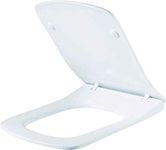 Square Rectangular Shape Toilet Seat with Mute Soft Close Seat Cover & Quick-Release with ONE Push Button Easy Top Fix Blind Hole Modern Luxury Design by AAN®