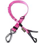 AUBELL Dog Seatbelt, Updated 3-in-1 Pet Car Seat Belt for Dogs, Bungee Dog Car Tether with Clip Hook Latch & Buckle, Heavy Duty Dog Car Harness with Swivel Aluminum Carabiner,Hotpink