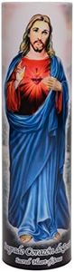 THE SAINTS COLLECTION Sacred Heart of Jesus LED Flameless Devotion Prayer Candle, Religious Gift, 6 Hour Timer for More Hours of Enjoyment and Devotion! Dimensions 8.1875" x 2.375".