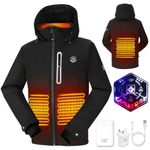 COREEDGE Heated Jacket for Men with 7 Pockets,Heated Jacket for Winter,5 in 1 Switch Heating Jacket,Heated Body Warmer with Plug&Power Bank,Outdoor Jackets Self Warm,with Higher Heating Temp XXXL