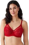 Wacoal Women's Retro Chic Full Figure Underwire Bra, Barbados Cherry/Lurex, 38DD