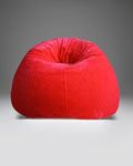 INSTER Fur Bean Bag Sofa Couch Cover Without fillers/Faux Fur Lounge Chair Without Filled Bean Bag Cover for Living Room with Soft Peaceful Comfort (XXXXL Size Bean Bag Fur) (Fur-RED)