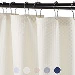 LinTimes Cream Shower Curtain, Shower Curtains Modern Bathroom Curtains Bath Curtain Water Resistant Bathtub Shower Curtains Waffle Pattern Curtains with Button Holes, 72" W x 78" L, Cream, 1 Panel