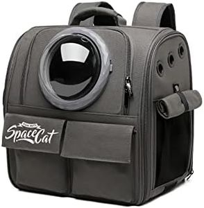 Galatée Sac à Dos pour Chat, Sac à Dos pour Animaux De Compagnie à Capsule Spatiale Ventilée, Transporteur De Sac à Dos De Voyage pour Petits Chiens(Gris)