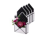 5 Counts Flowers Box Florist Bouquet Packaging Gift Box,Waterproof Envelop Paper Boxes,Hand Bouquet Box,Hand Folding Bouquet Flower Box for Wedding Birthday Decor Ornament (Black/White)