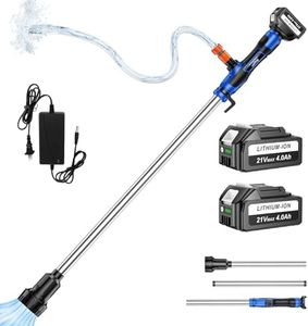 Cordless Stick Water Transfer Pump with 2x4000mAh 21V Batteries-45 Mins Long Battery Life, Compatible with Makita 18V Battery, 770GPH, 32FT Head, Battery Powered Water Pump with 3/4" Outlet 4.9ft Hose