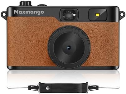 Maxmango D53 Vintage Digital Camera - Retro Digital Camera 12MP Screenless Vintage Camera Disposable Camera Replacement Includes 8GB SD Card-Brown