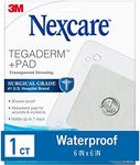 Nexcare Tegaderm + Pad Transparent Dressing, Absorbent pad wicks fluid and doesn't stick to your wound, 6 In X 6 In