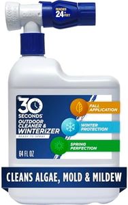 30 SECONDS Outdoor Cleaner & Winterizer - Spray in Fall, Works all Winter Long to Prevent Mold, Moss, Algae Stains from forming - No scrubbing required, 64 Fl Oz Hose End Spray