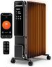 Pro Breeze Smart 2500W 11 Fin Oil Filled Radiator with Digital Display and WiFi Smart App, Thermostat, 24Hr Timer, 3 Heat Modes, Child Lock, Overheat & Tip-Over Protection Oil heater for Home - Black