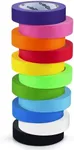 Craftzilla Colored Masking Tape - 11 Roll Multi-Pack, 825 Ft x 1 in Colorful Craft Tape – Vibrant Rainbow Colored Painters Tape – Great for Arts & Crafts, Labeling and Color-Coding