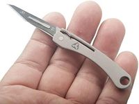 Titanium Alloy Daily Mini Pocket Folding Utility Knife with 10 Replaceable Quick Change Blades, Ultra Compact and Lightweigh