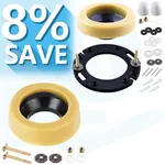 MENNTY Extra Thick Toilet Wax Ring with Toilet Flange Repair Kit, Reinforced Urethane Core for Sealing, for 3-inch and 4-inch Waste Pipes