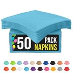 50 Pack of Beverage Paper Napkins The 2 Ply Party Napkins are Highly Absorbent of Vibrant Colors - Turquoise Napkins - Exquisite