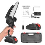 LYCEBELL Mini Chain Saw Cordless 6 in for Garden, Hand Held Chainsaw with Battery and Charger, Electric Saws to Cut Wood, Small Electric Chain Saw for Gardening Tree Pruning Wood Cutting