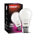 Eveready 5 Watts Led_Bulb_5 Light|Long Life & Low Maintenance|Mercury-Free|High Efficiency & Glare-Free Light|100 Lumens Per Watts|Cool Day Light (6500K), B22