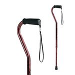 Carex Health Brands Offset Designer Cane, Red