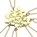 Yonhon 6 BFF Best Friend Necklace Puzzle Friendship Sister Necklace for 6