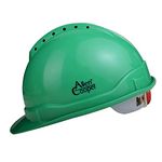 Allen Cooper Industrial Safety Helmet SH-722, Shell with Ventilation, Plastic Cradle with Ratchet adjustable Headband - GREEN (Pack Of 3)