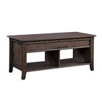 Sauder 420421 Carson Forge Lift-Top Coffee Table, L: 43.15" x W: 19.45" x H: 18.98", Coffee Oak finish