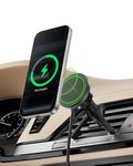 Belkin Wireless Car Charger, Magnetic Car Ventilation Holder with 1M USB C Cable, Qi2 MagSafe Compatible Fast Charger for iPhone 17, Galaxy S25, Pixel 10 and More - Travel Accessories - Black