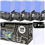 100 Counts Card Sleeves Hard Plastics, Baseball Card Protectors Hard Plastic with 100 Count Clear Soft Trading Card Sleeves, 3" x 4" Hard Card Sleeves Fit for MTG, Hockey Cards, Trading Cards