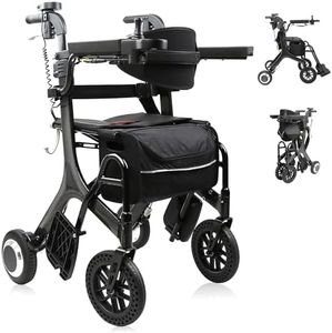 Smallemon Rollator Walker 3 in 1 Multifunctional Carbon Fiber Electric Wheelchaies for Adults 250W Motor Front Controller and Rear Controller (Carbon Fiber)