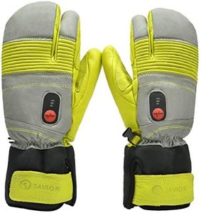 Savior Heated Gloves with Rechargeable Li-ion Battery Heated for Men and Women, Warm Gloves for Cycling Motorcycle Hiking Skiing Mountaineering, Works up to 2.5-6 hours (XXXL, Green)