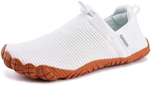 WateLves Water Shoes Womens Mens - Comfortable Lightweight Striped Pattern Barefoot Shoes for Beach Swim Pool Yoga Boating Water Aerobics(White,40)
