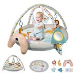 Baby Play Mat, Baby Gym Play Mat for Newborn with Hanging Toys Tummy Time Pillow and Comfy Baby Mats for Floor Play Playmats & Floor Gyms Baby Toys, Baby Activity Gym for 0-36 Months Infants Newborn