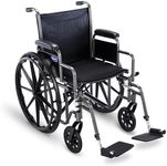 Invacare Essentials EX1 Manual Wheelchair, Folding Wheelchair w/Swing Away Footrest, L-Shaped Desk Length Arm, & Wheel Lock, 18” Width, 265 lb Weight Capacity, Fully Assembled