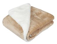 BSB HOME Flannel 40 X 50 Inch/100 X 130 Cm Baby's Winter Blanket, Light Brown, 1 Piece, Twin, 350 tc