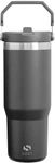 SOKT 304ss Insulated Tumber Travel Mug with Straw (Grey, 900ml)