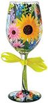 Enesco Designs by Lolita “Wildflowers” Hand-Painted Artisan Wine Glass, 15 oz