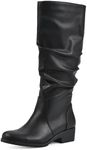 CLIFFS BY WHITE MOUNTAIN Women's Duration Cushioned Block Heeled Tall Boot, Black/Burn/Smooth, 11 XX-Wide