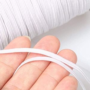 1/8 inch Elastic White 10 Metres-3mm Elastic Corded Flat Cord Thin Elastic Dressmaking Waistband Headbands for Sewing Clothing, Knitting, DIY Projects, Skirt & Trouser Waistband 3