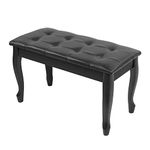 XIDIHF Piano Bench with Storage and Padded Cushion Keyboard Bench Seat Piano Bookcase Stool Chair 27.5" X 12" X 18.5" (Black)