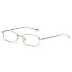 kachawoo Rectangle Eyeglasses Optical Men Metal Small Frame Glasses Frame Women Unisex (silver with clear)