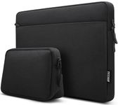 TECOOL 13.3 Inch Laptop Sleeve, Protective Case for MacBook Air 13 13.6 Inch M3 M2 M1 2024-2010, MacBook Pro 13/14 Inch 2023-2012,13.3 Lenovo HP Dell Acer Laptop Waterproof Cover Bag, Black