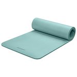 Retrospec Solana Yoga Mat 1/2 inch Thick w/Nylon Strap for Men & Women - Non Slip Excercise Mat for Yoga, Pilates, Stretching, Floor & Fitness Workouts, Blue Ridge