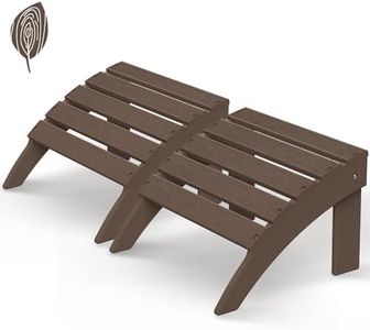 GREENVINES Adirondack-Ottoman | Wood Grain | Set of 2 | HDPE Plastic | Outdoor Footrest | All Weather | Foot Rest | Foot Stool | Dark Brown | for Adirondack Chair