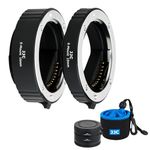 JJC E Mount AF TTL Auto Focus Macro Extension Tube 10MM/16MM for Sony A9 A9II A7SII A7S A7R IV A6600 A6500 A6400 A6300 A6100 A6000 NEX-7 SLR Cameras w Body & Rear Lens Cap and Storage Pouch Set