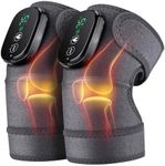 ERHIVORA Electric Knee Massager with Heat, Heating Pad for Knee, heated Knee Brace Wrap with Massage 2 Pack Black