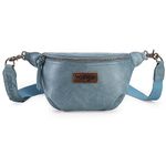 Wrangler Vintage Unisex Crossbody Sling Bag Lightweight Chest and Bum Bag for Women & Men Versatile Sling Bag- Dusty Sky WG82-194 JN